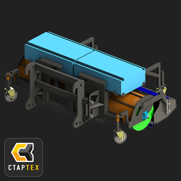 Щетка коммунальная 2400мм с передним бункером для фронтального погрузчика